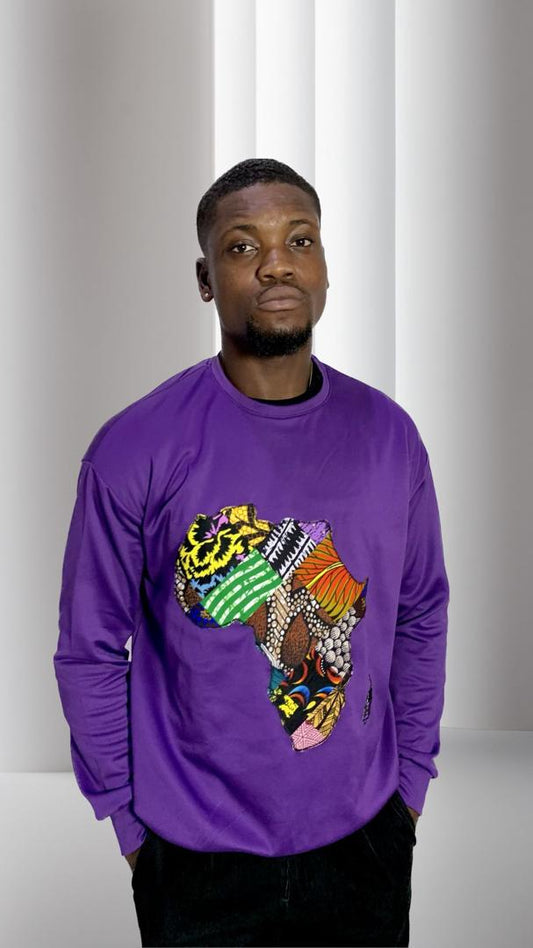 The Brume Map Of Africa Sweatshirt Jumper in Purple