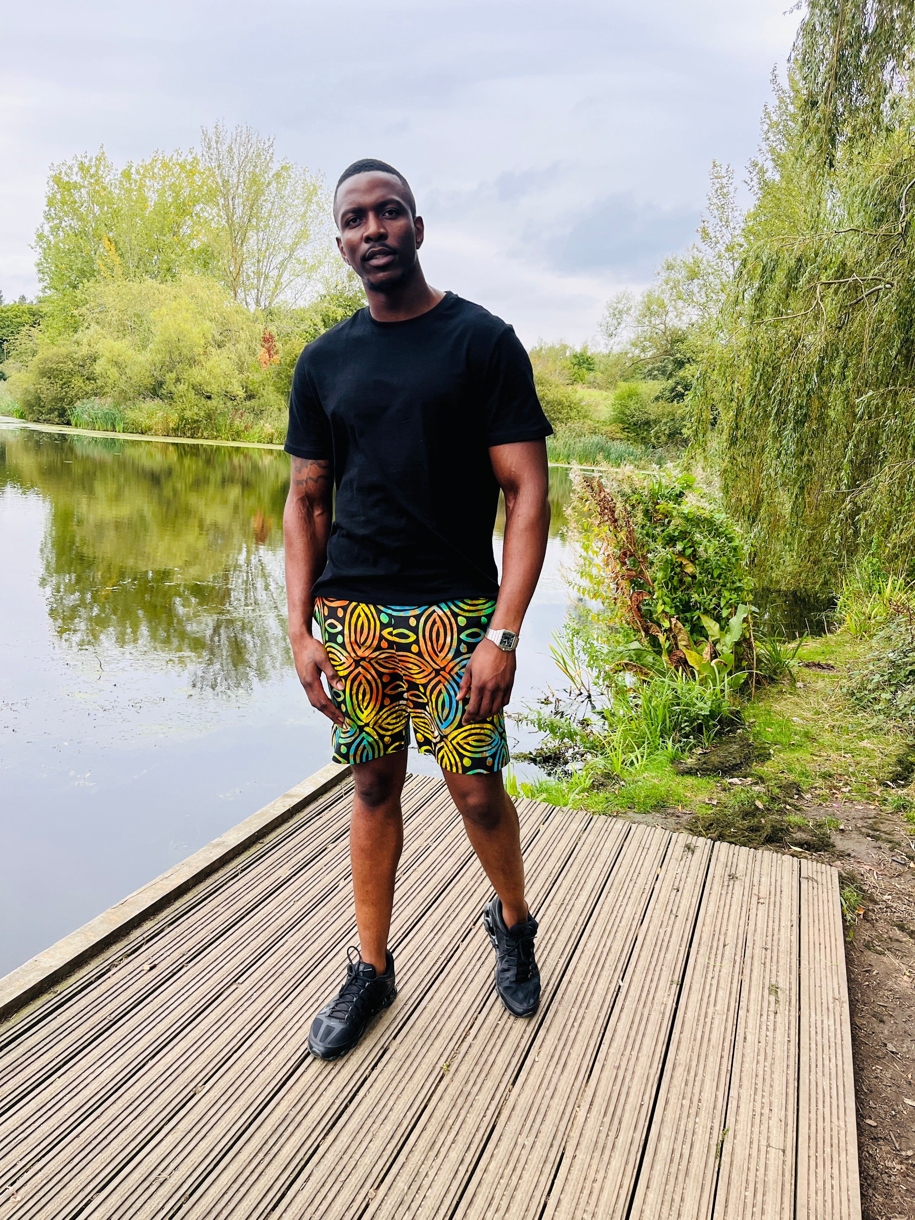 African print shorts mens hotsell