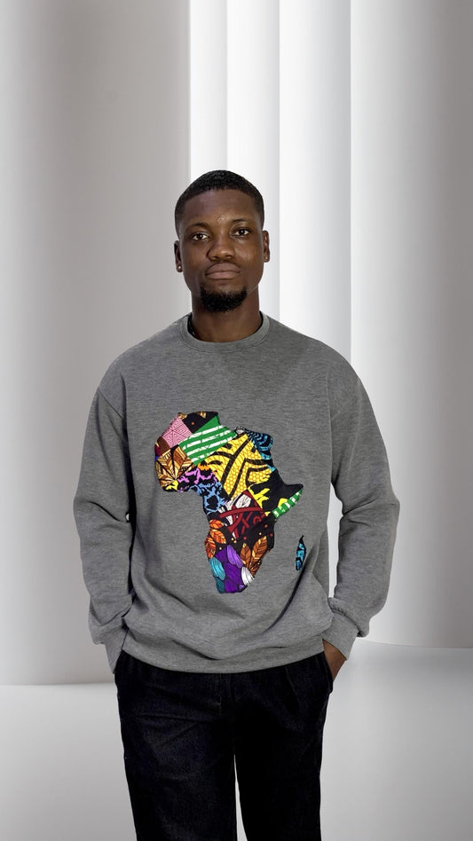 The Brume Map Of Africa Sweatshirt Jumper in Grey