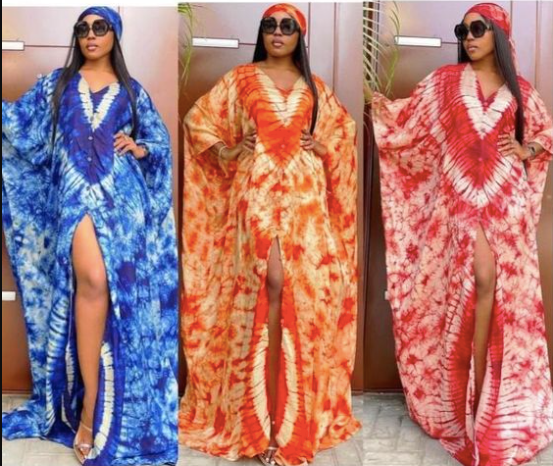 Orange Adire Silk Tie-dye Bubu Dress Rich Aunty Vibes by Eldimaa Fashi –  Eldimaa Fashion
