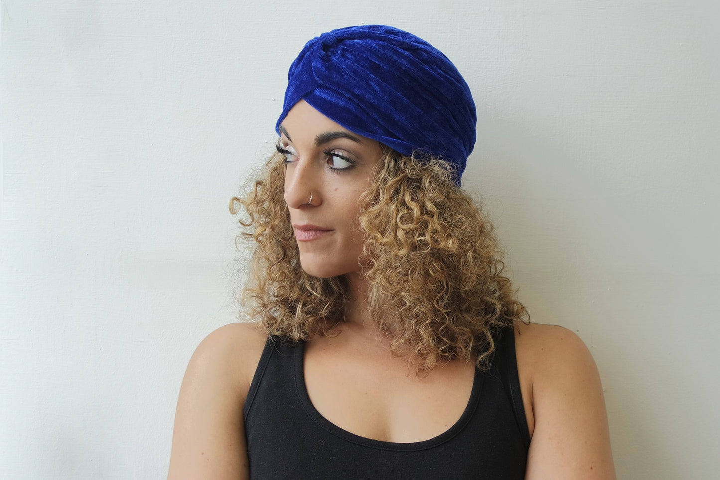 Blue Velour Turban for Women - Eldimaa Fashion