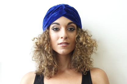 Blue Velour Turban for Women - Eldimaa Fashion