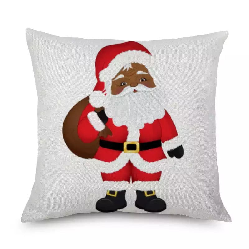 Black Father Christmas African Santa Decorative Cushion